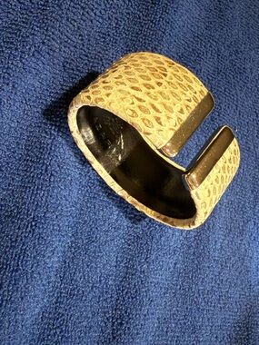 Textured Gold-Tone Open Cuff Bracelet